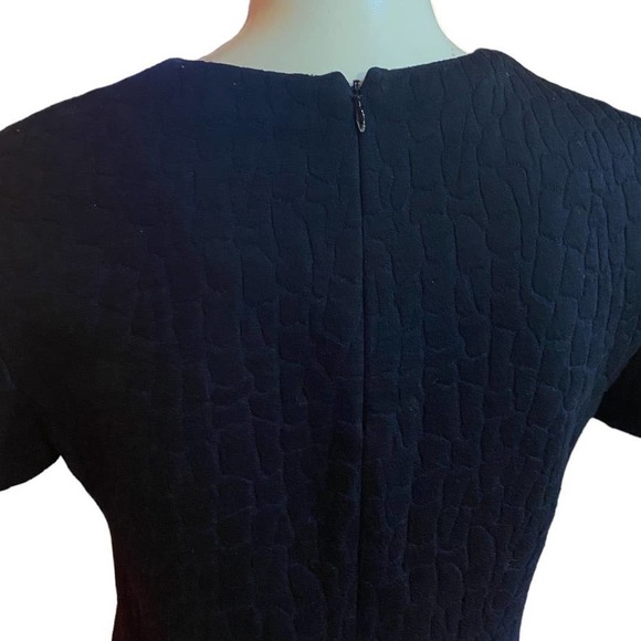 Tory Burch Quilted Jacquard Black Navy Dress M - Picture 6 of 8